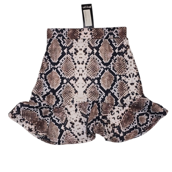 Nasty Gal Snake Print Ruffle Flare Mini Skirt Size Small (US 4) - Picture 4 of 7